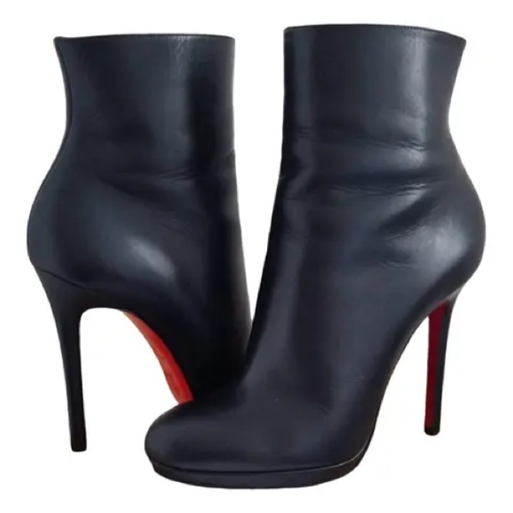 Christian Louboutin Bootylili 120 Black Leather Ankle boots in size 35